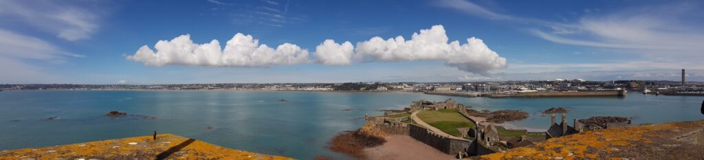 Panoramic view from Elizabeth Castle in Jersey